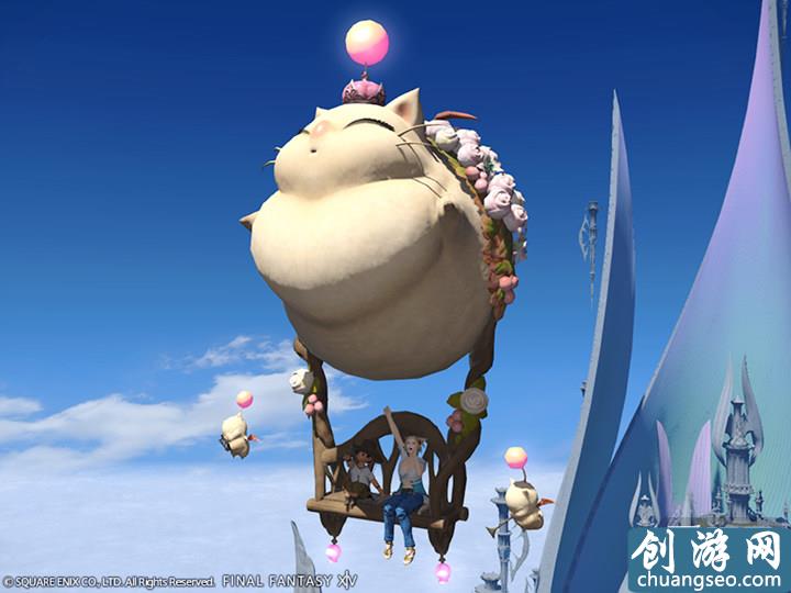 《最终幻想14》手游最新国际服推出胖莫古力双人飞行坐骑