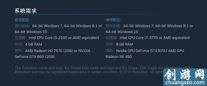 《狙击精英4》手游最新公布硬件配置要求：推荐i7-3770、RX 480