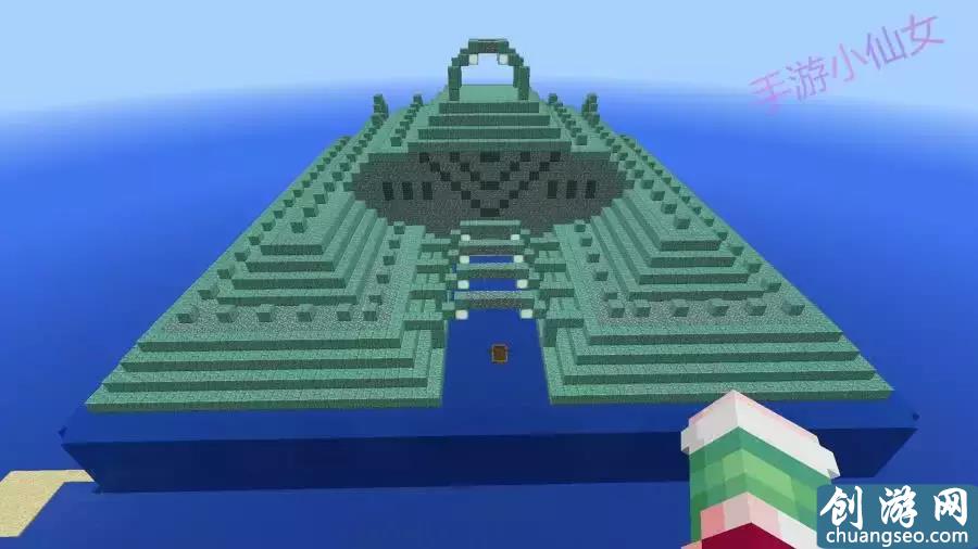 输入:/locate monument,这时我们可以得到距离我们最近的海底神殿坐标